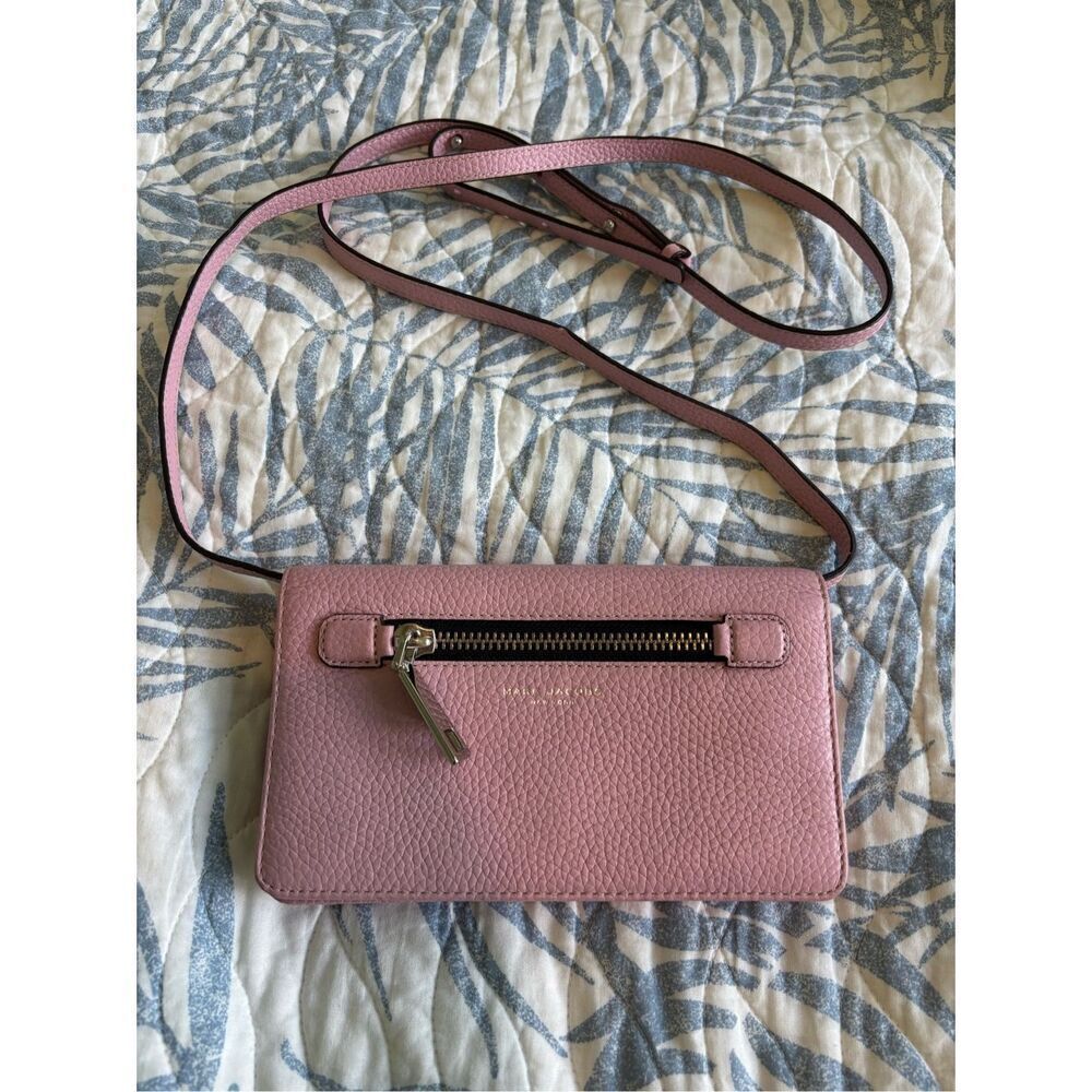 Marc Jacobs Gotham Crossbody Wallet on Strap Bag Leather  Pink Fleur, $398